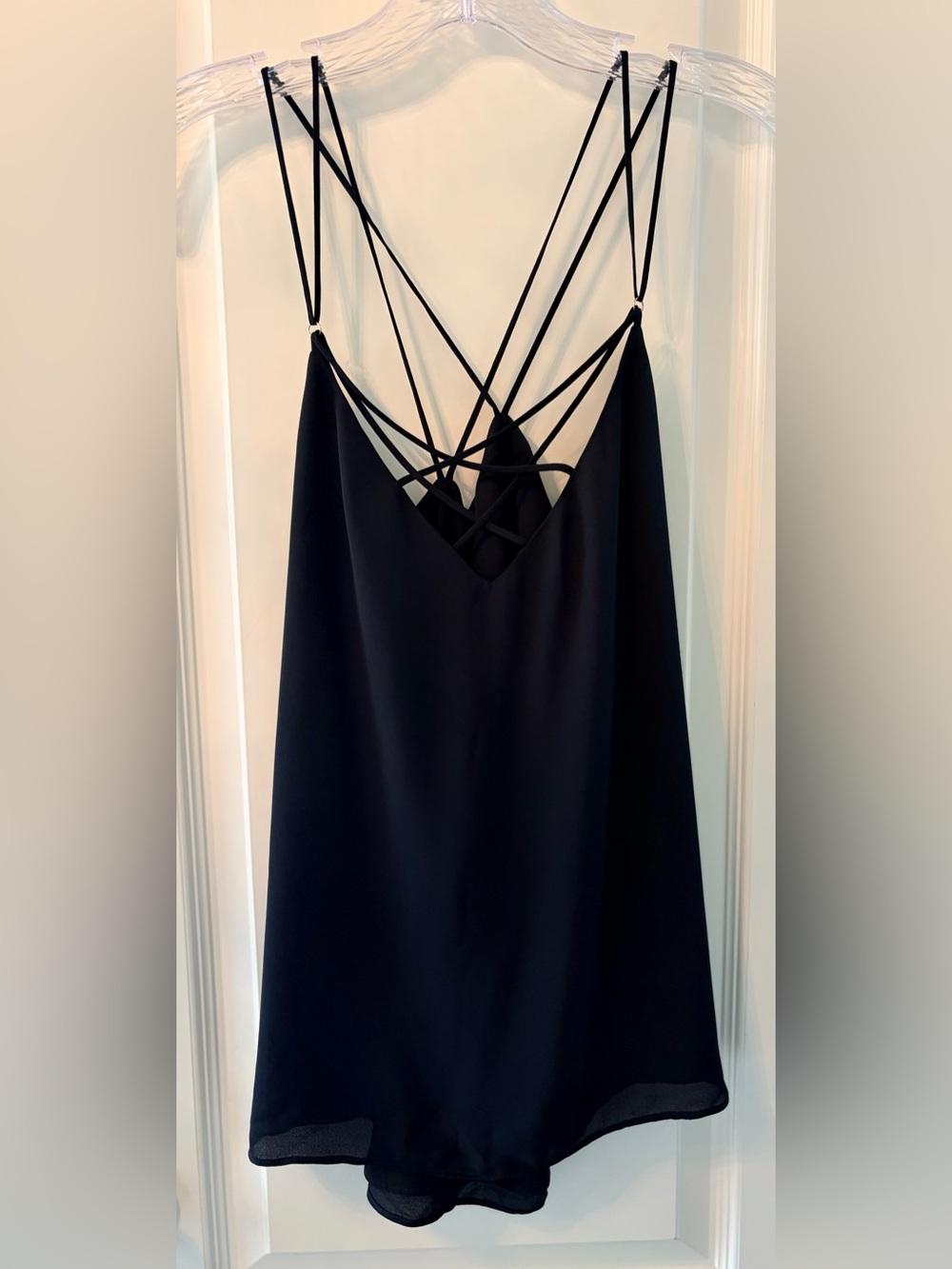 Express Strapless Slip Tanktop with Crisscross Back - Black